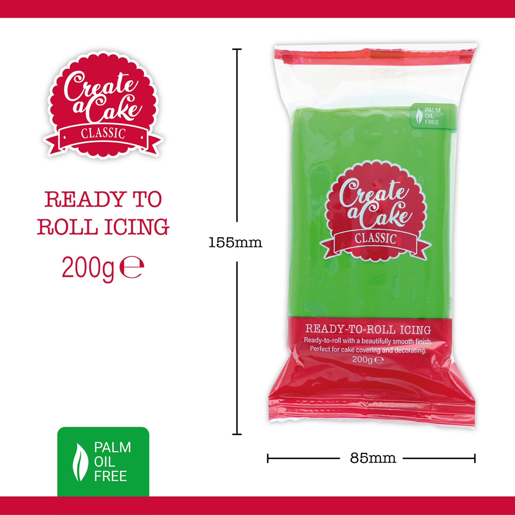 Create A Cake Ready To Roll Icing - Green Fondant Sugar Paste for Decorating | 200g 3