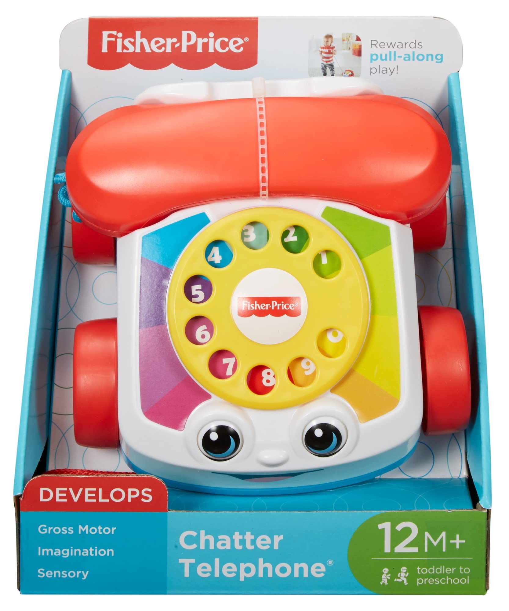 Fisher-Price Chatter Telephone - Classic Pull-Along Toy for Toddlers 12M+ 10