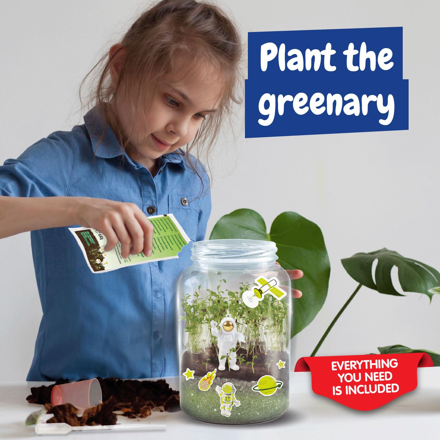 Science4you Moon Station NASA Terrarium Kit - Glow in the Dark Space Ecosystem for Kids 8+