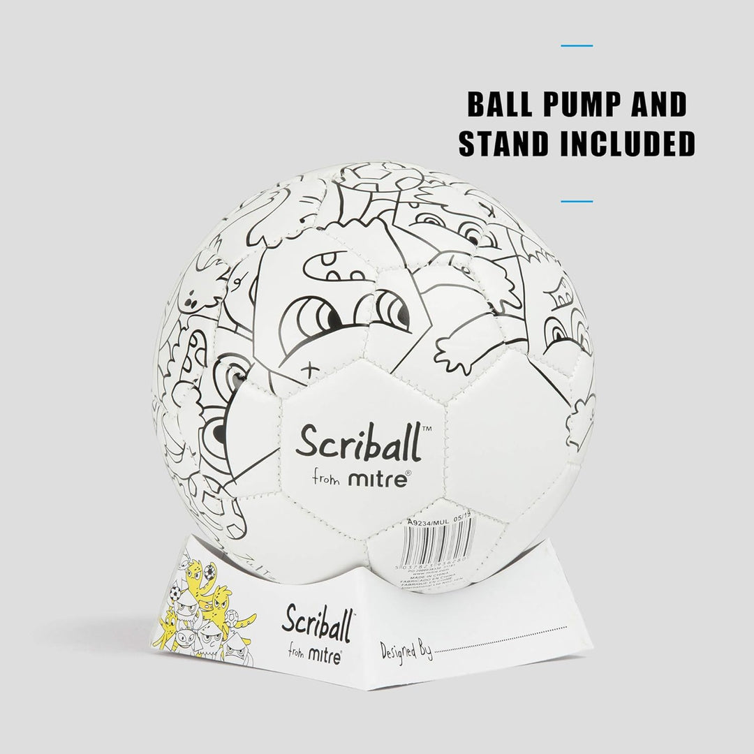 Mitre Scriball Zultz Personalisable Mini Football with Colouring Pens