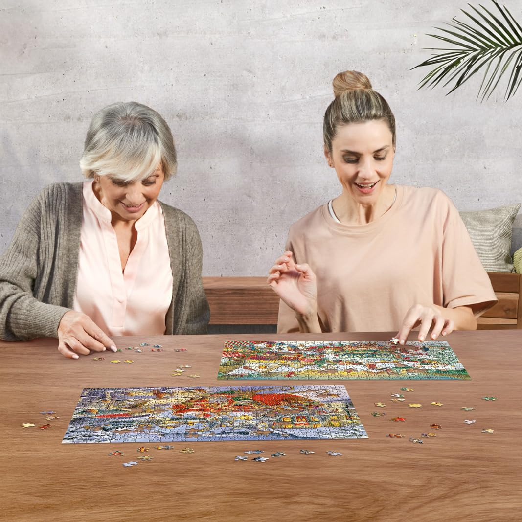 Ravensburger Christmas Collection No. 1: Christmas Market & Santa's Christmas Supper 1000-Piece Puzzle for Adults and Kids 10+