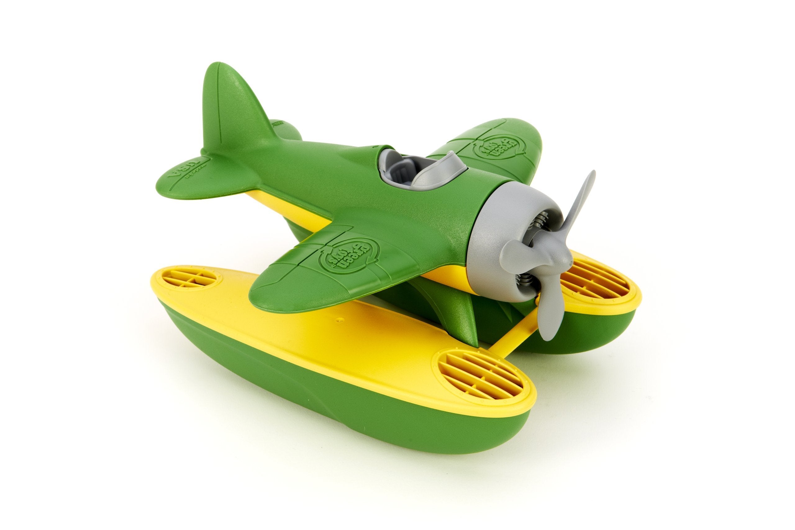 Green Toys Seaplane Bath Toy for Toddlers 1+ Years, Made from Recycled Plastic, Green 3