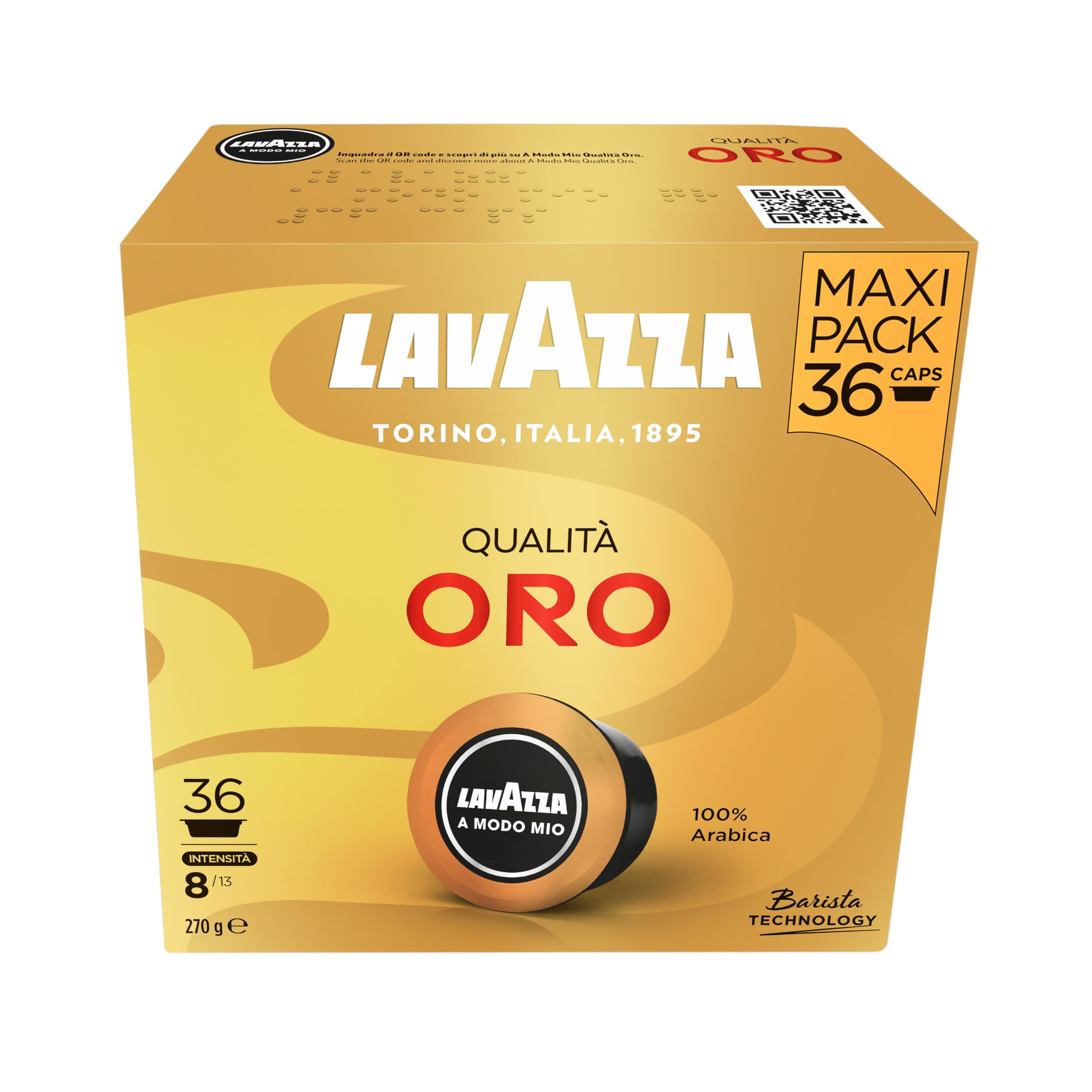 Lavazza A Modo Mio Qualità Oro Coffee Capsules - 36 Count | Medium Roast Intensity 8/13 | 100% Arabica 1