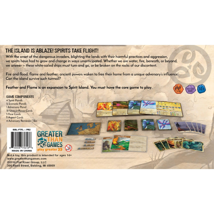 Greater Than Games Spirit Island: Feather & Flame Foil Panels - Premium Board Game Accessory
