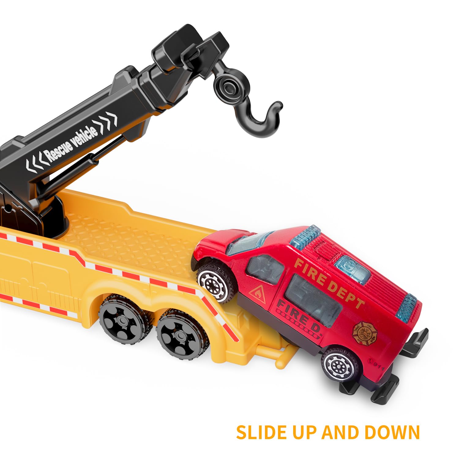 GizmoVine Tow Truck Toy with 360° Crane Arm | Friction Powered | ABS Material 4