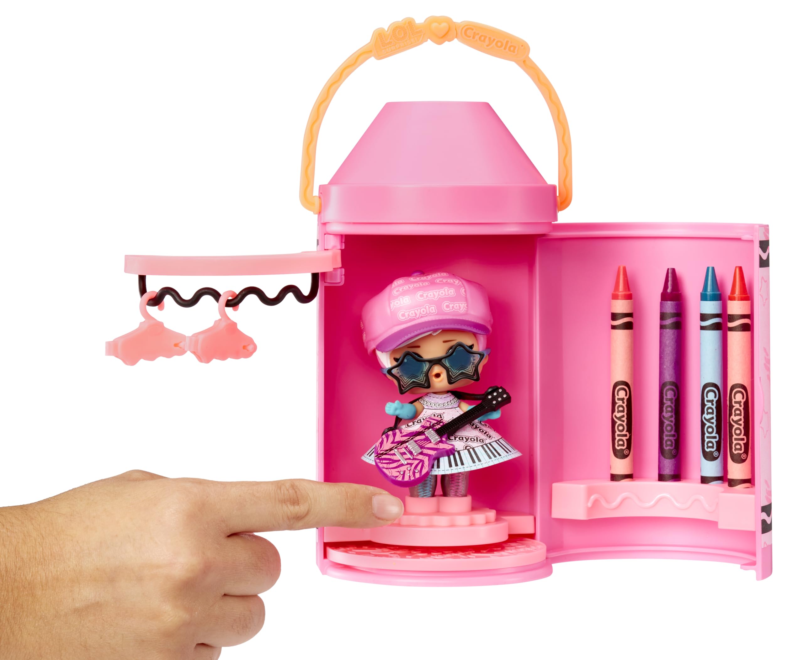 L.O.L. Surprise! Loves CRAYOLA Colour Me Studio Playset with Doll, 20 Paper Fashions & 4 Crayons | Ages 3+ 4