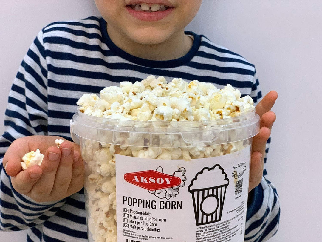 AKSOY Popping Corn Kernels - 1KG | Gourmet White Popcorn for Stovetop, Air Popper & Microwave