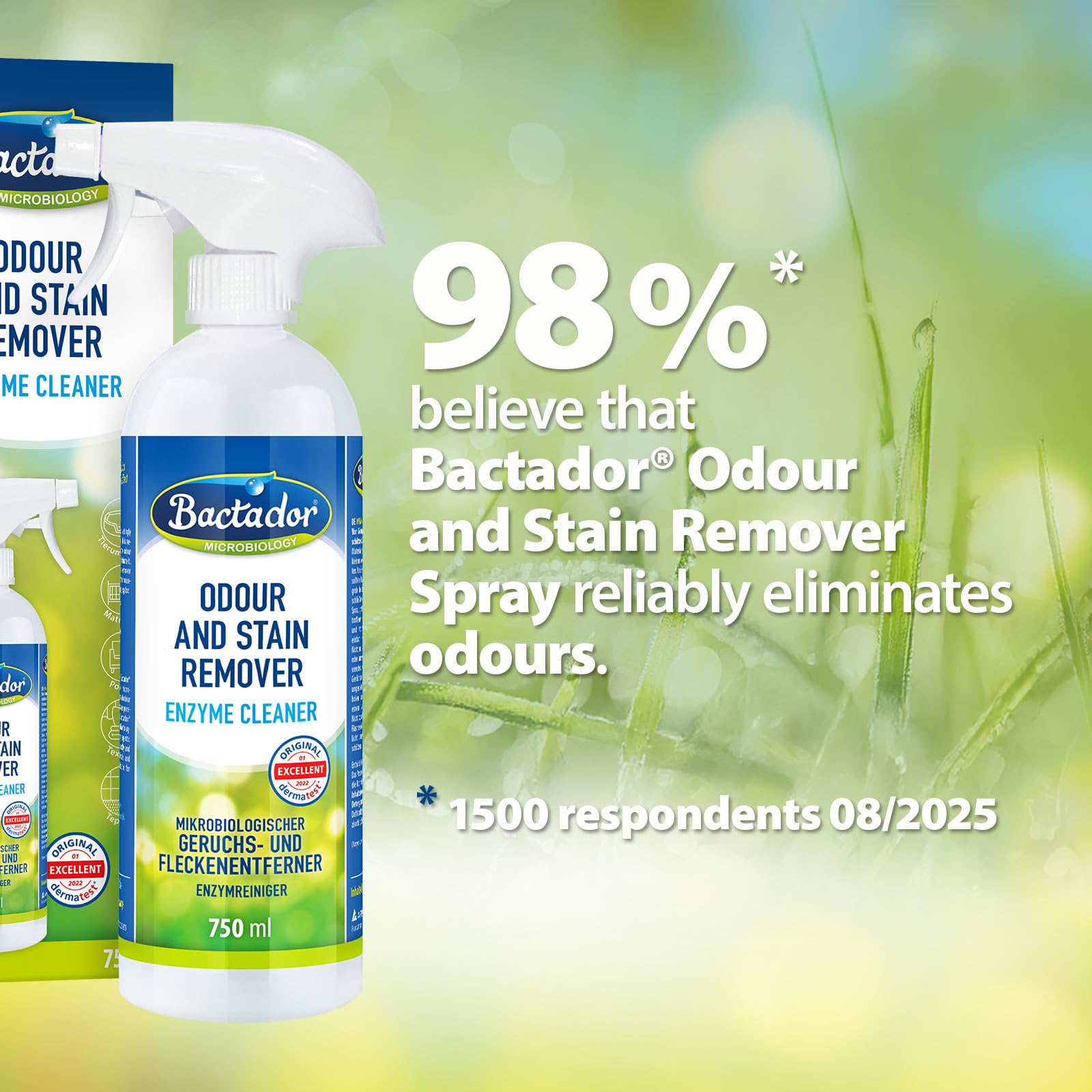Bactador Enzyme Cleaner Concentrate 1L - Pet Stain & Odour Remover | Microbiological Neutraliser | Makes up to 50 Litres 8