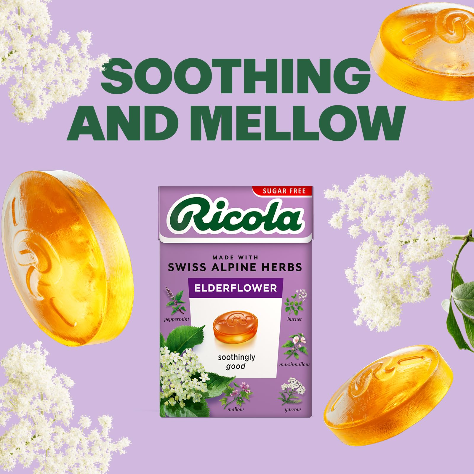 Ricola Elderflower Sugar Free Swiss Herbal Sweets - 10 Count Box | Made with 13 Alpine Herbs 4