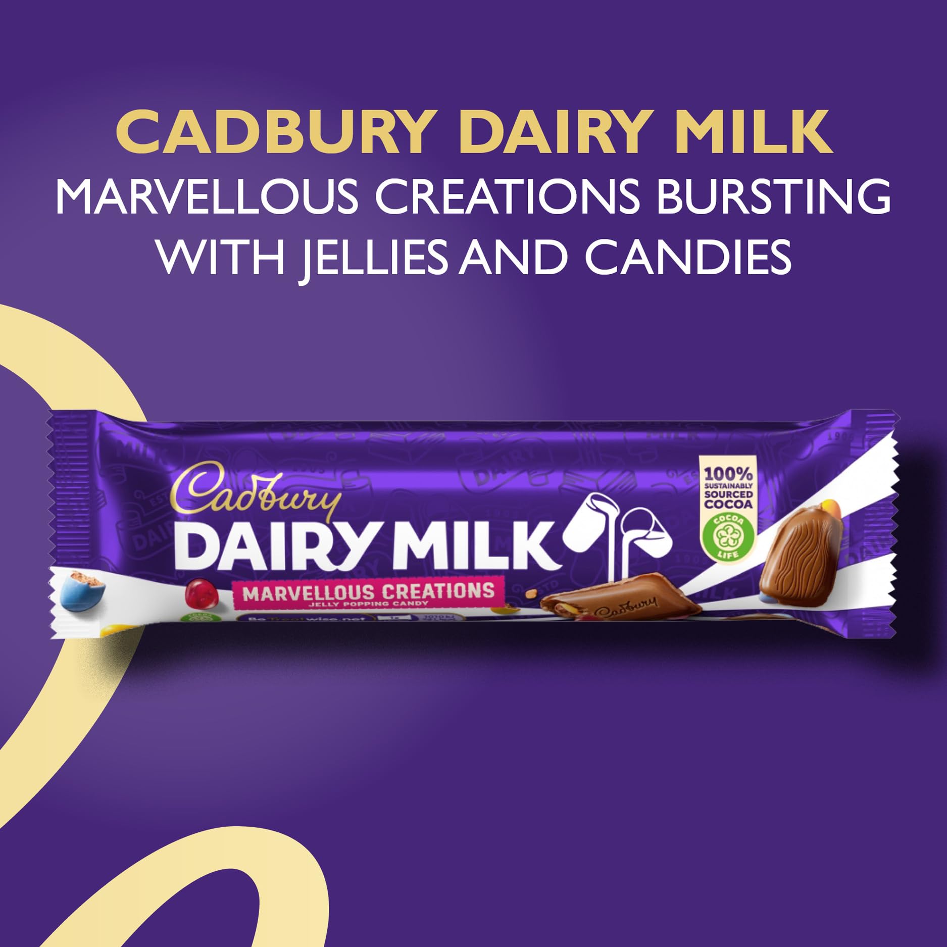 Cadbury Dairy Milk Marvellous Creations Jelly Popping Candy Bar 47g (Pack of 24) 6