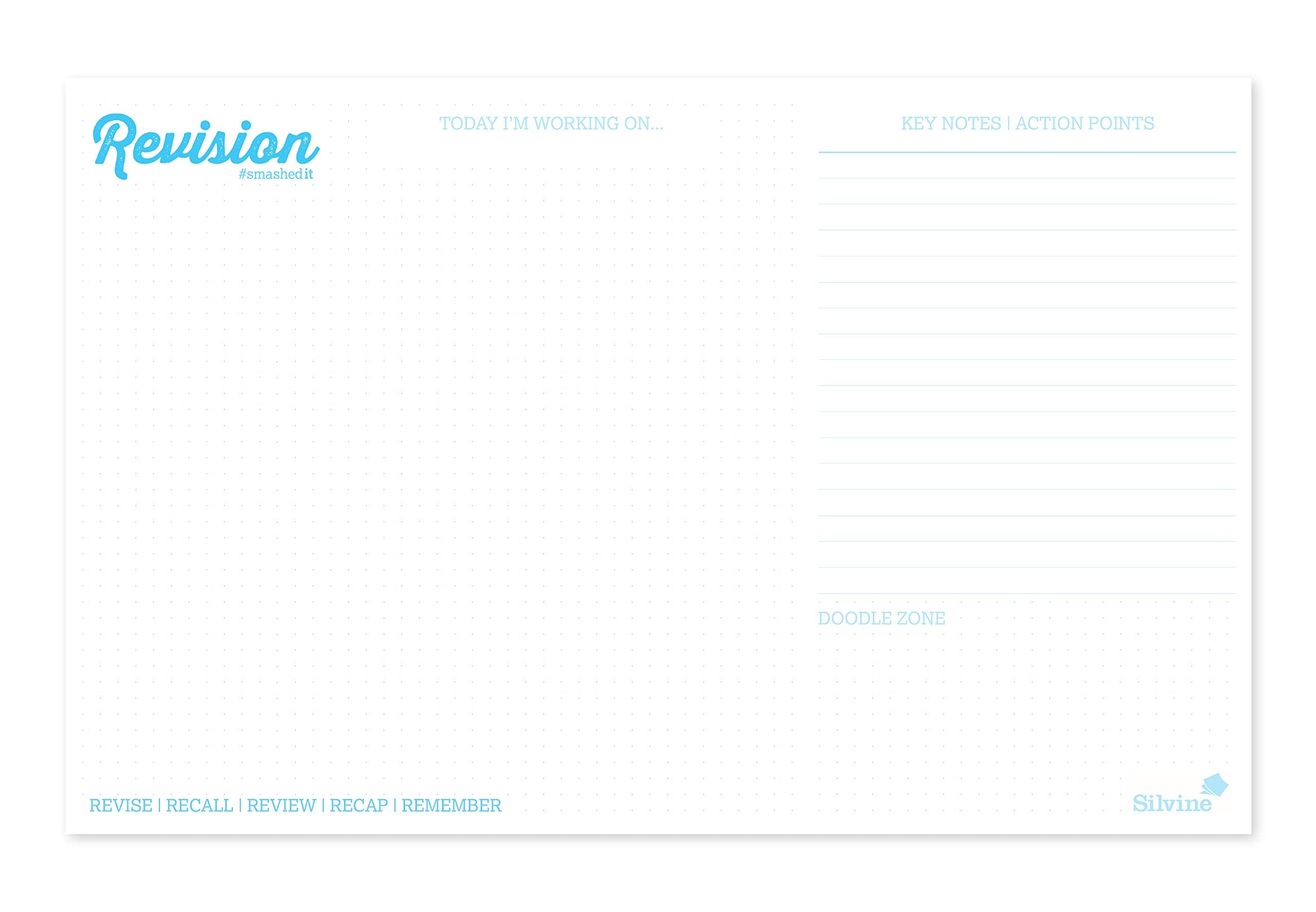 Silvine Luxpad Gluebound Desk Pad - 48 Pages Revision & Study | 360 x 230mm | White 6