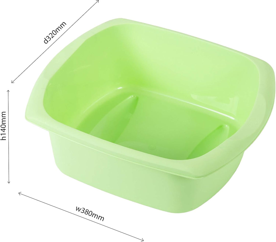 Addis - Large Rectangular Washing Up Bowl, 9.5L, Metallic Silver