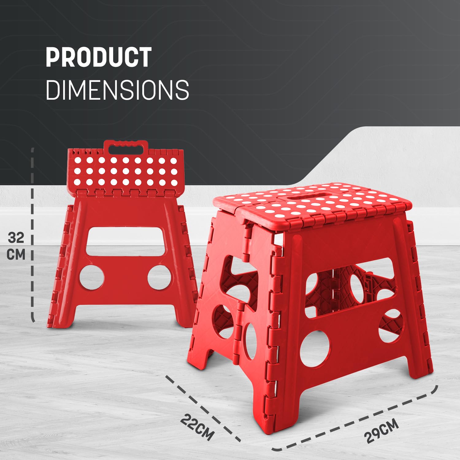 KEPLIN 13 Inch Heavy Duty Folding Step Stool | Non-Slip Foldable Footstool 5