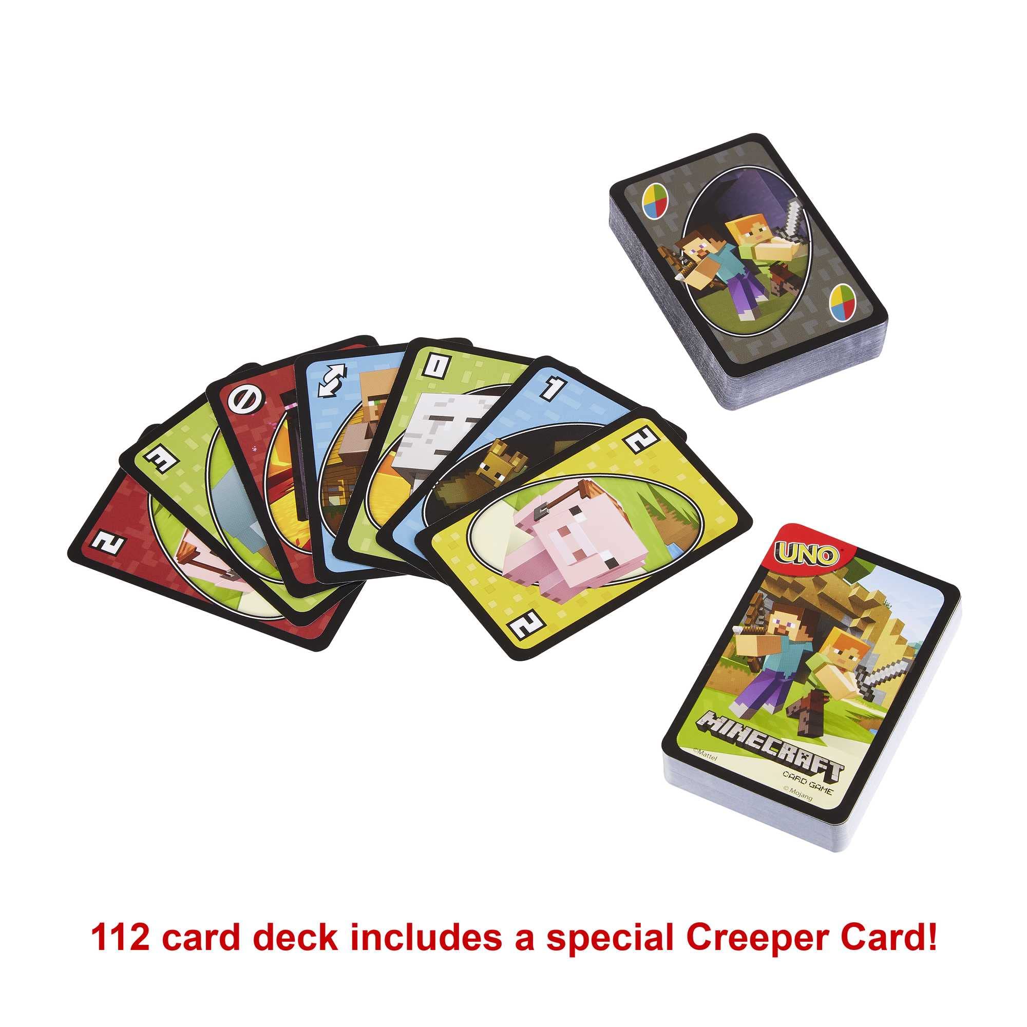 Mattel Games Uno Minecraft Card Game - Special Creeper Rule Card | Multilingual | Unisex Children 5