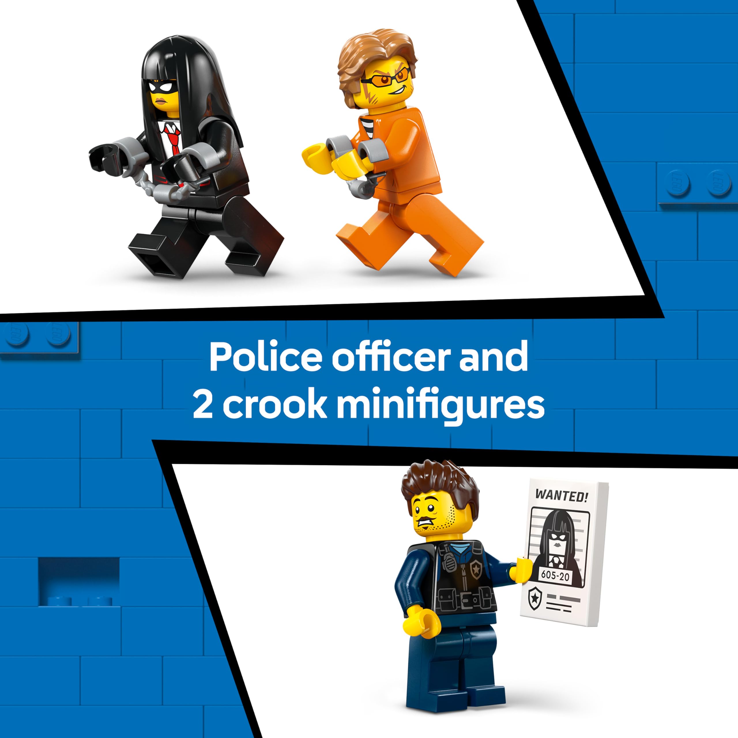LEGO City Police Prisoner Transport Van Toy Set 60479 with Motorbike for Ages 6+ 7