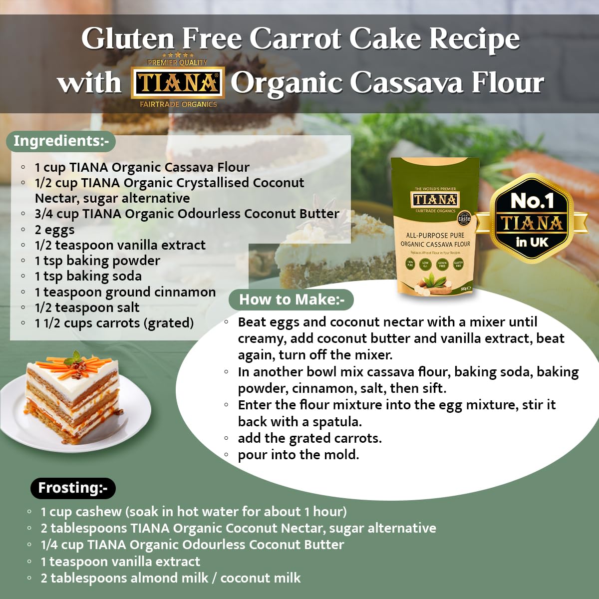 TIANA Organic Gluten-Free Cassava Flour 500g - 1:1 Wheat Flour Substitute 9