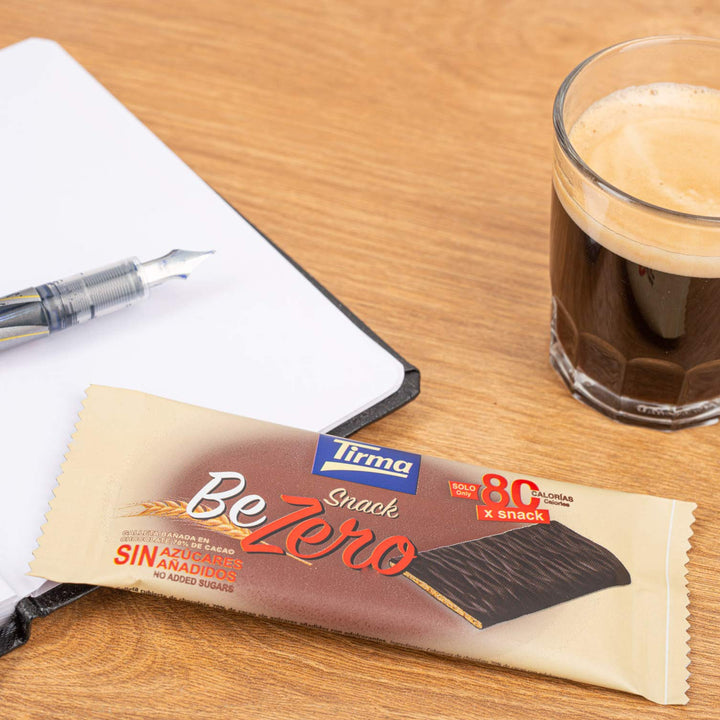 Tirma BeZero Dark Chocolate Dipped Light Biscuits | No Added Sugars, 80 kcal Each | 6 Individually Wrapped Snacks