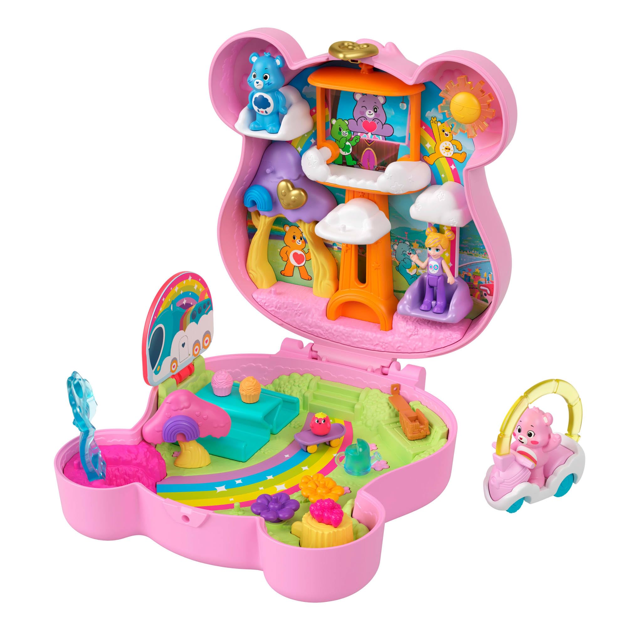 Polly Pocket x Care Bears Playset - Compact with Dolls, Car & Accessories 4
