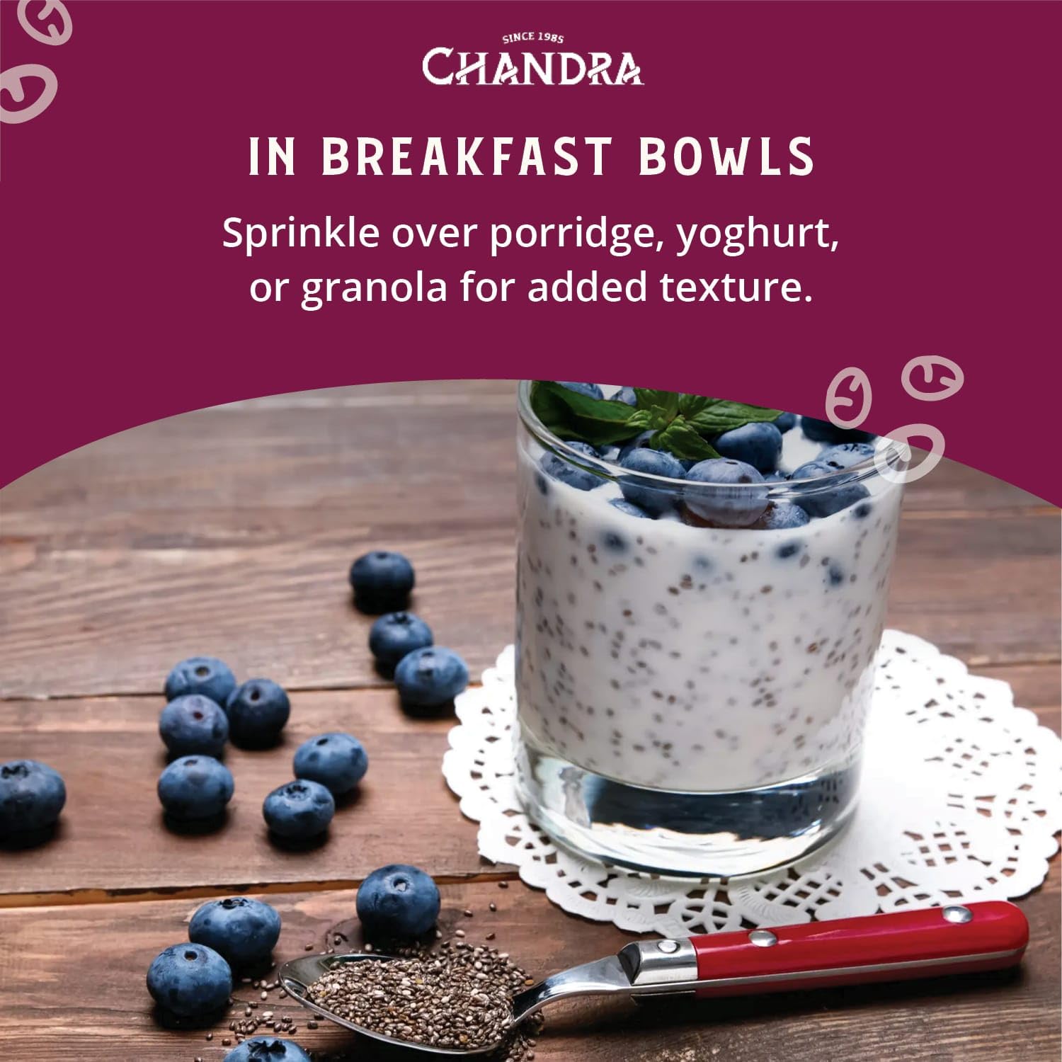 CHANDRA Whole Foods Raw Black Chia Seeds - 1KG Pack | High Fibre, Low-Carb | Resealable Bag 6