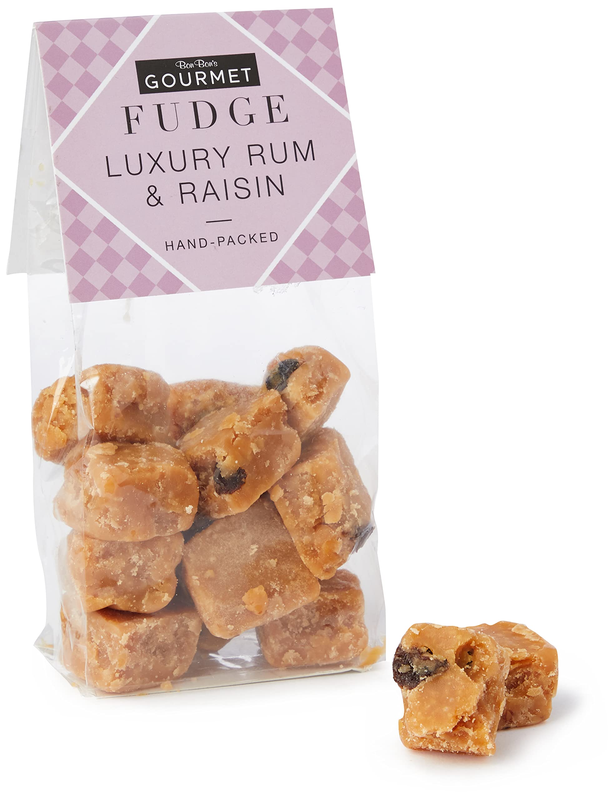 Bon Bons Gourmet Luxus Rum und Rosinen Fudge - Handwerkliche Kleinserie 150 g