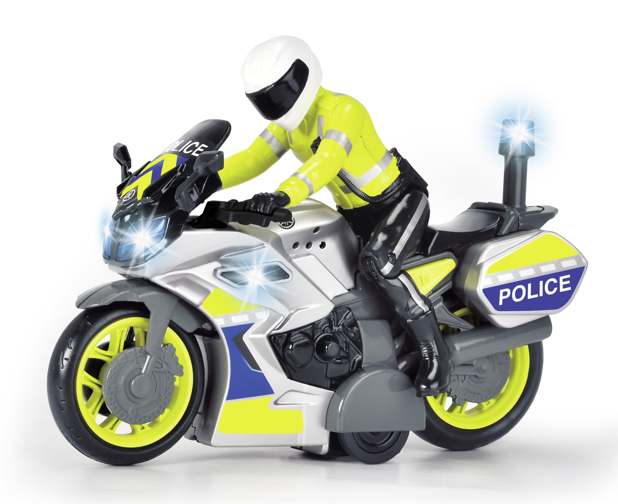 Dickie Toys 203712018 Yamaha Police Motorcycle with Officer Figure - Friction-Powered Ride-On Toy with Lights & Sound for Kids 3+ 10
