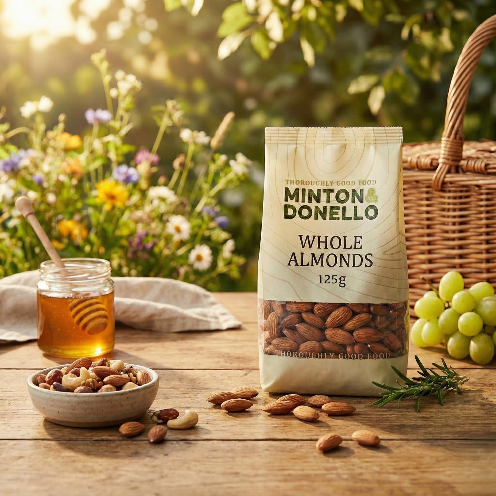 Minton & Donello Whole Almonds - Natural, High Protein Snack | 6 x 125g Multipack 2