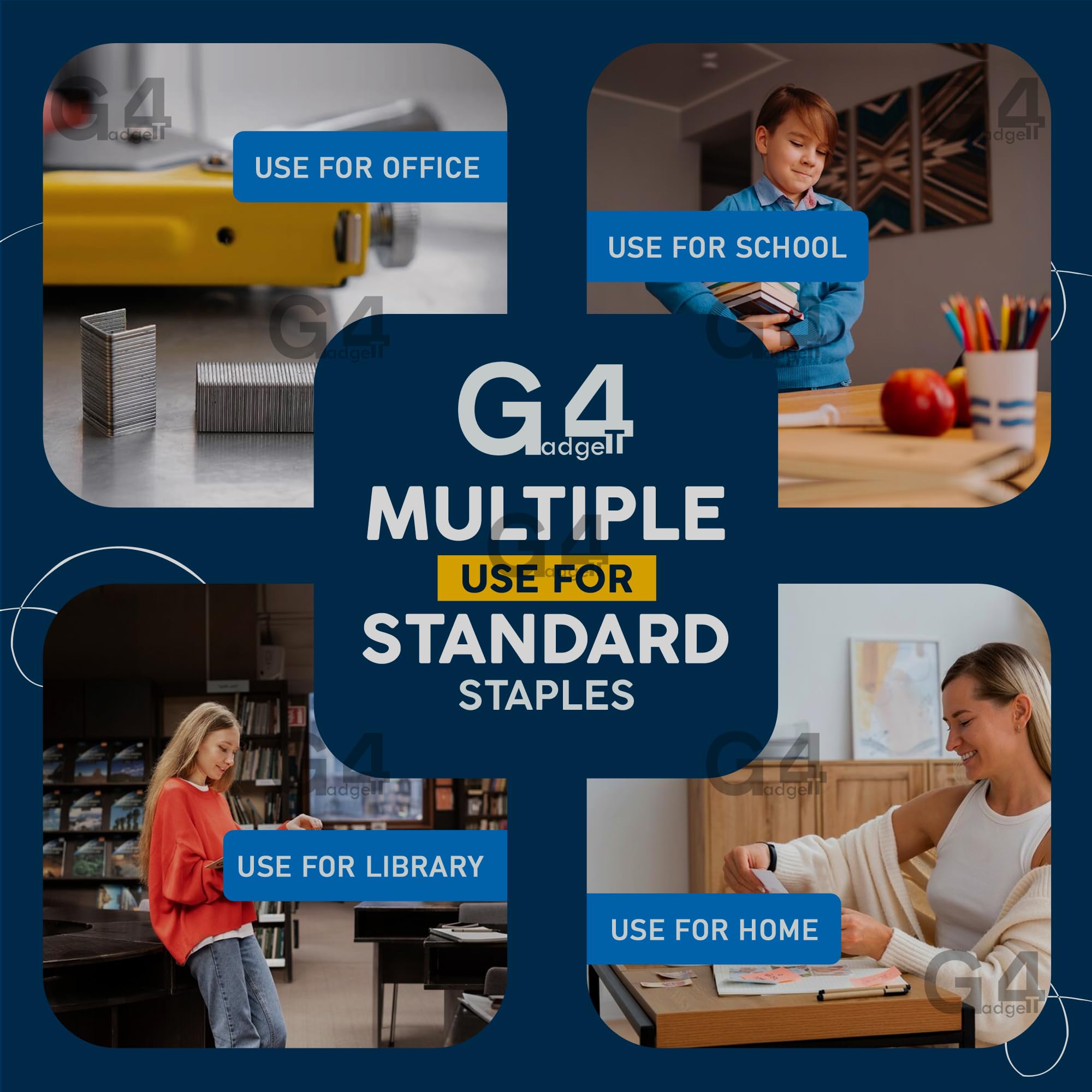 G4GADGET Standard Staples - 5200 Count, 24/6 Size, 30 Sheet Capacity | Silver Metal 4