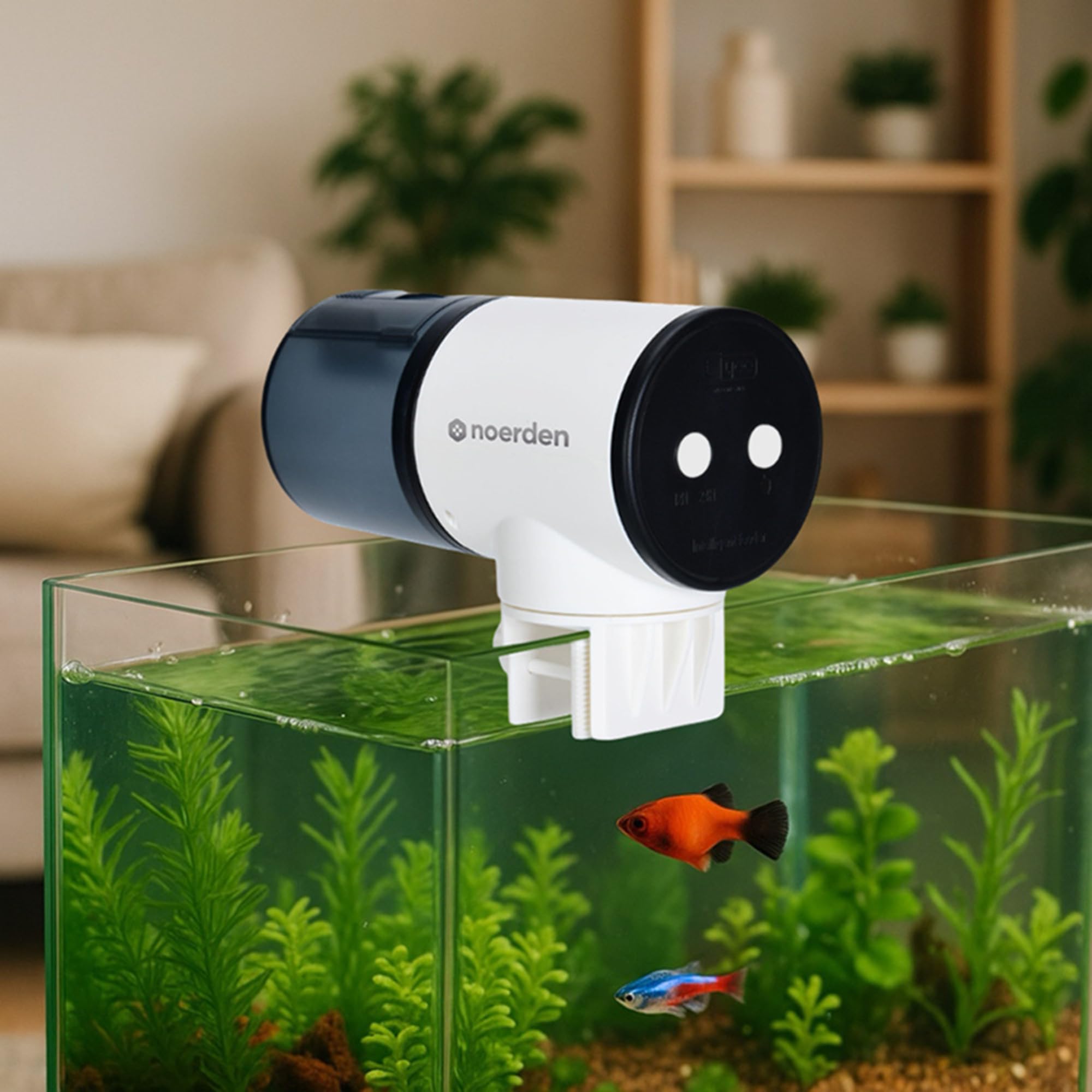 NOERDEN Splashy Automatic Fish Feeder - 200ml Capacity | Scheduled & Manual Feeding | ABS Plastic 2