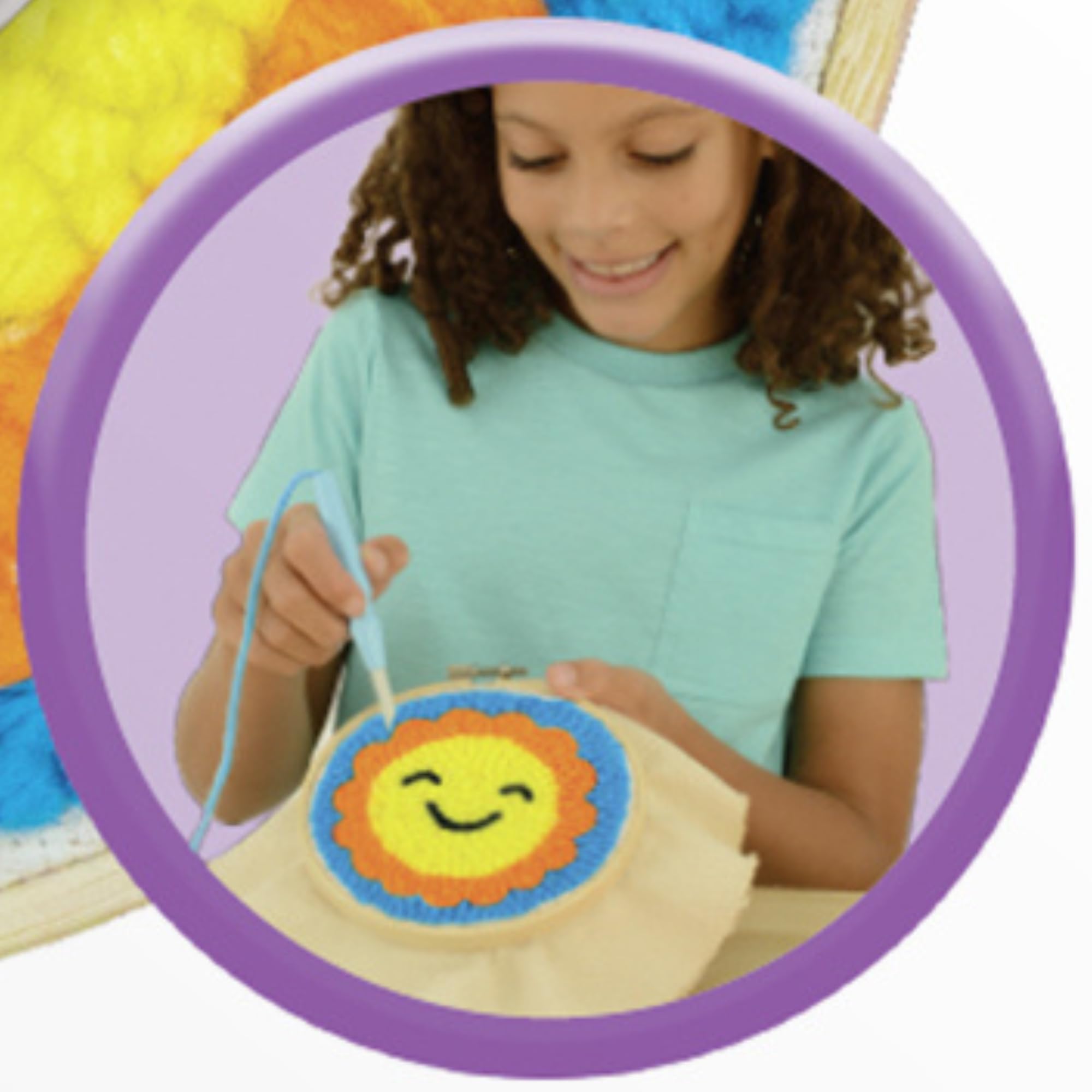 Galt Punch Needle Kit - Kids Craft Kit for Beginners | Ages 8+ | Includes 4 Wool Colors 6
