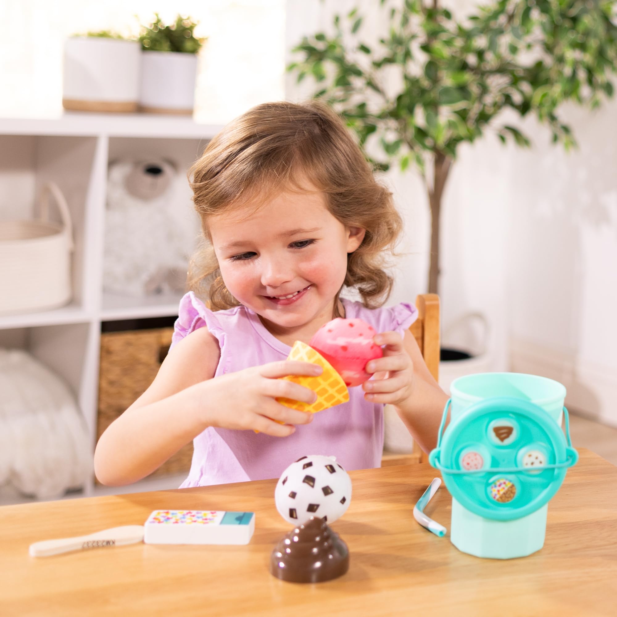 Melissa & Doug Play to Go Ice Cream Play Food Travel Toy Set - Multicolor, Wood, Ages 3+ 5