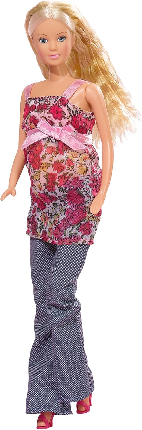 Simba Steffi Love Pregnant Doll with 13 Accessories - Tummy Opens to Place Baby, Ages 3+ 1