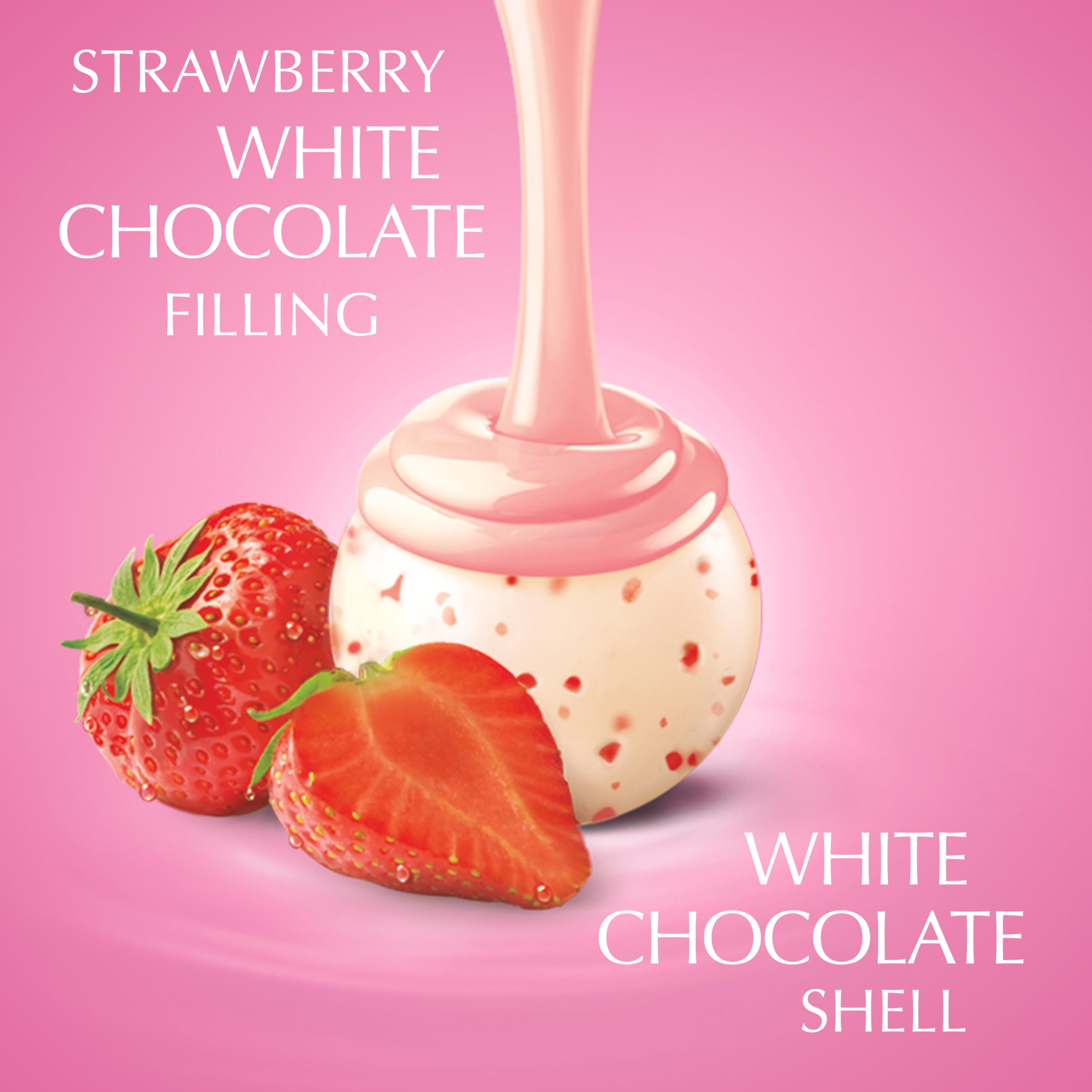 Lindt Lindor Strawberries and Cream White Chocolate Truffles Gift Box | 200g