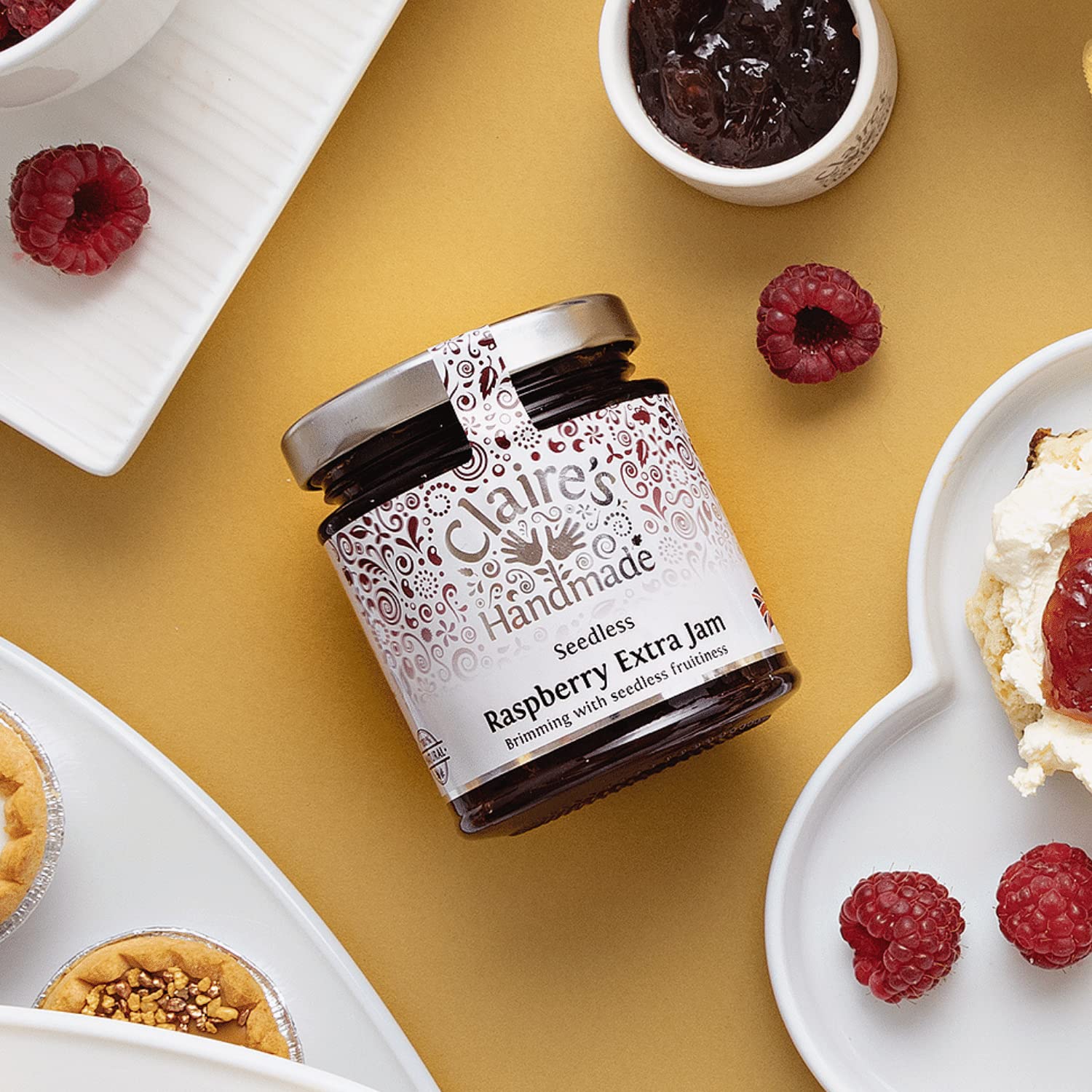 Claire's Handmade Seedless Raspberry Extra Jam - 227g Jar | Gluten Free | Vegan Friendly 2