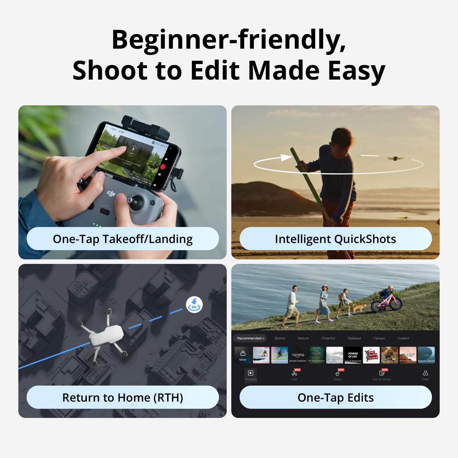 DJI Mini 4K-Drohne mit 4K-Kamera, 3-Achsen-Gimbal, unter 249 g, 10 km HD-Übertragung – 4K 8