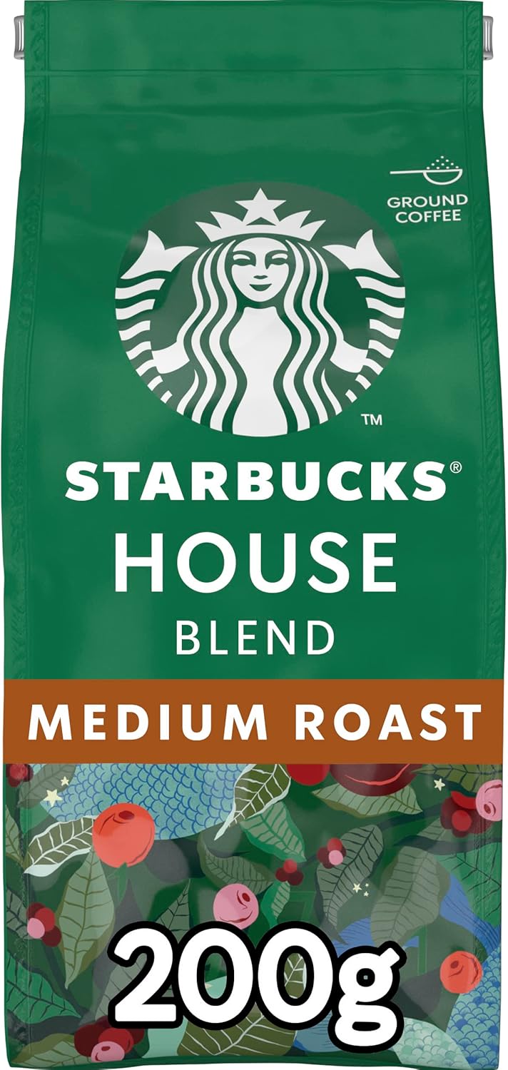 STARBUCKS House Blend Medium Roast Ground Coffee 200g (Pack of 6)