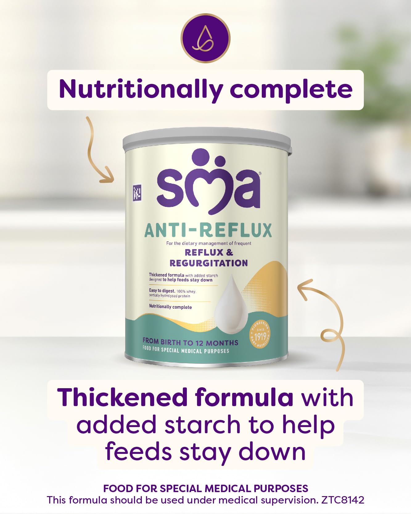 SMA Anti Reflux Baby Milk Powder Formula, From Birth, 800g (Pack of 1) 9