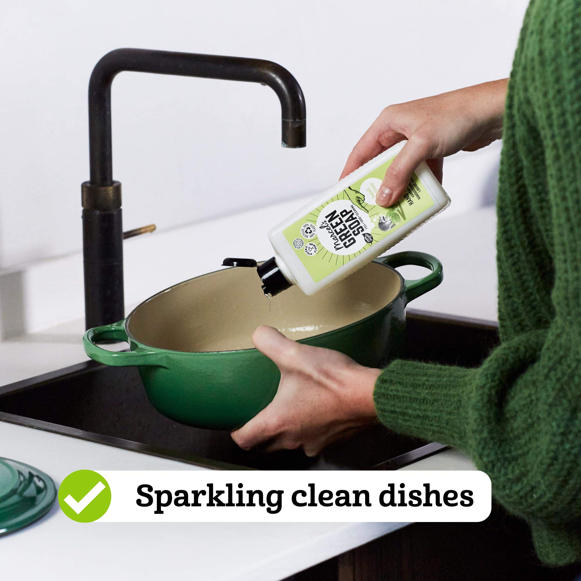Marcel's Green Soap Washing-Up Liquid - Basil & Vetiver Scent | 500ml | Biodegradable