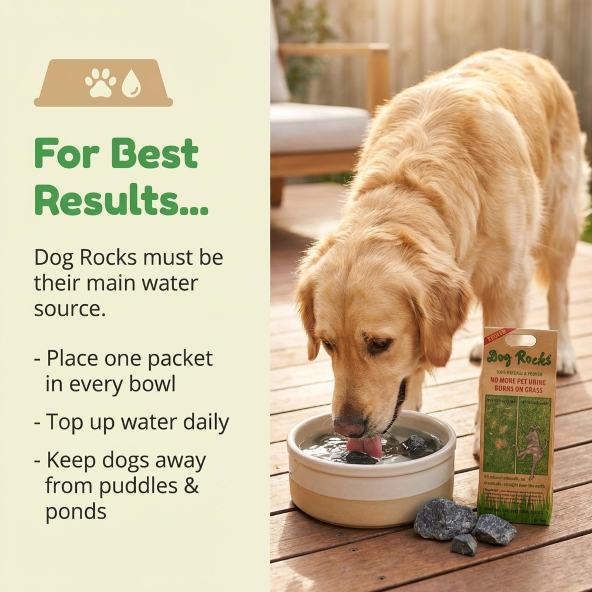 Dog Rocks Urine Patch Preventer - All-Natural Lawn Protection | 200g Bag