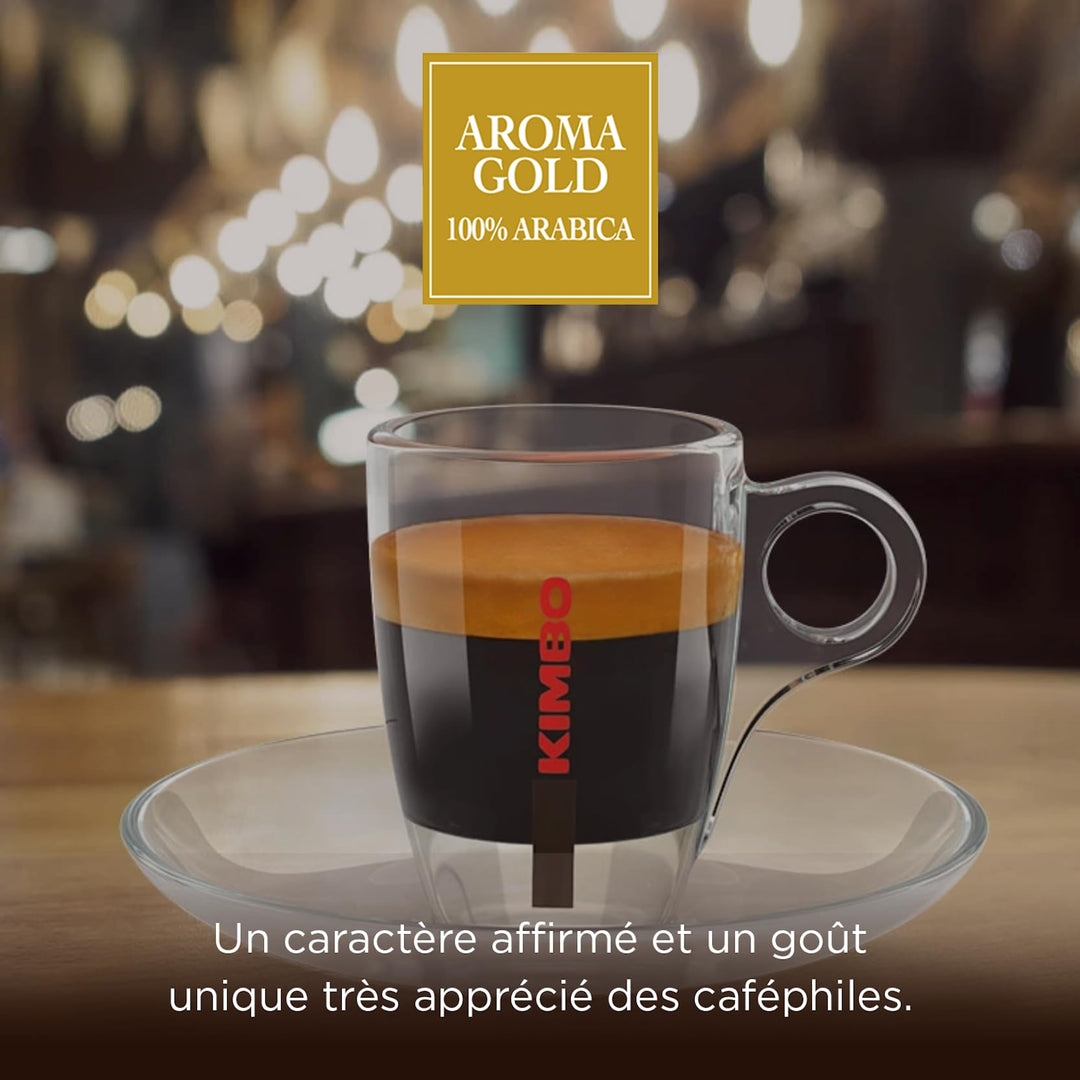 Kimbo Aroma Gold - 100% Arabica Whole Coffee Beans, Medium Dark Roast, 250g
