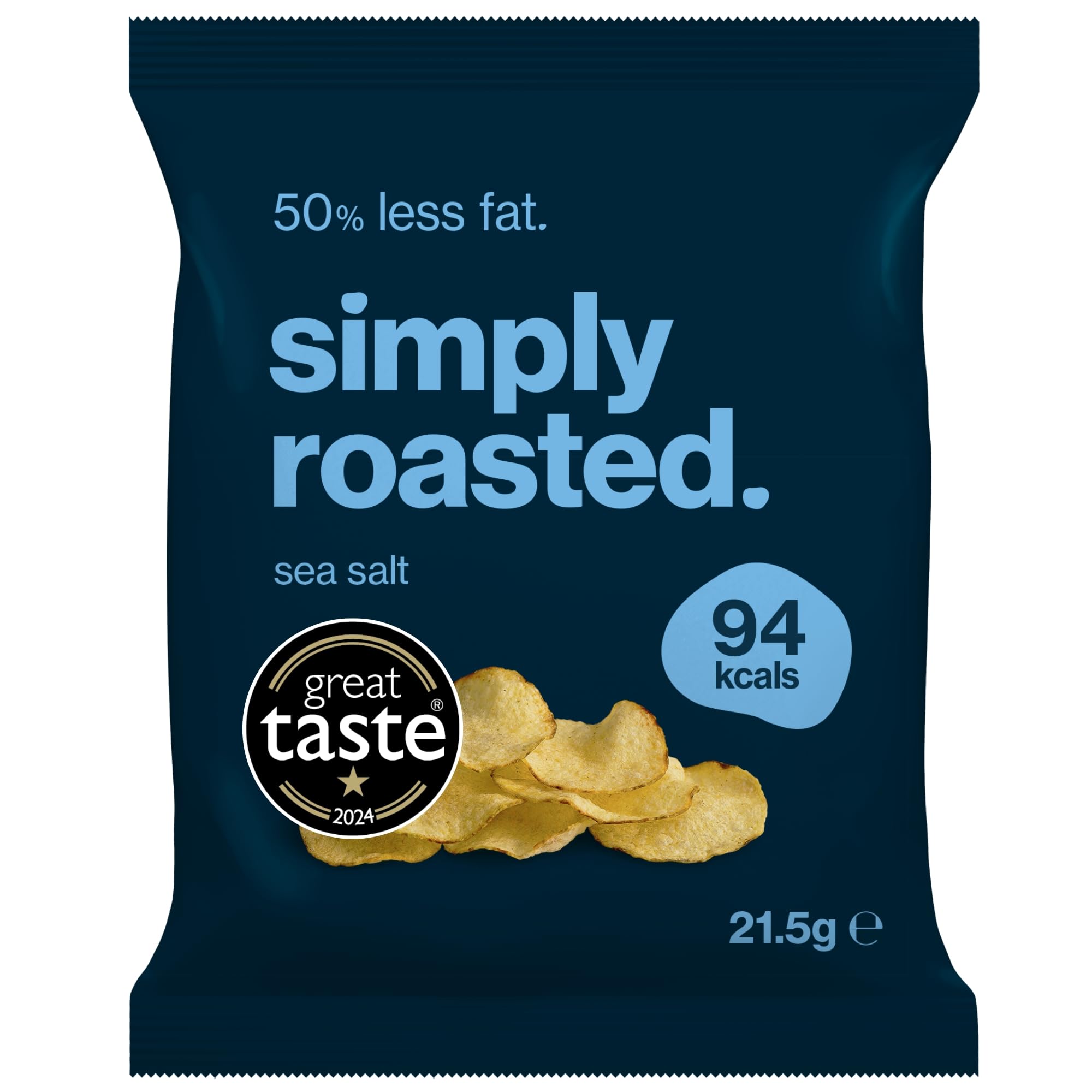 Simply Roasted Sea Salt Crisps Multipack - 12 x 21.5g Bags | 50% Less Fat | Vegan & Gluten-Free 1