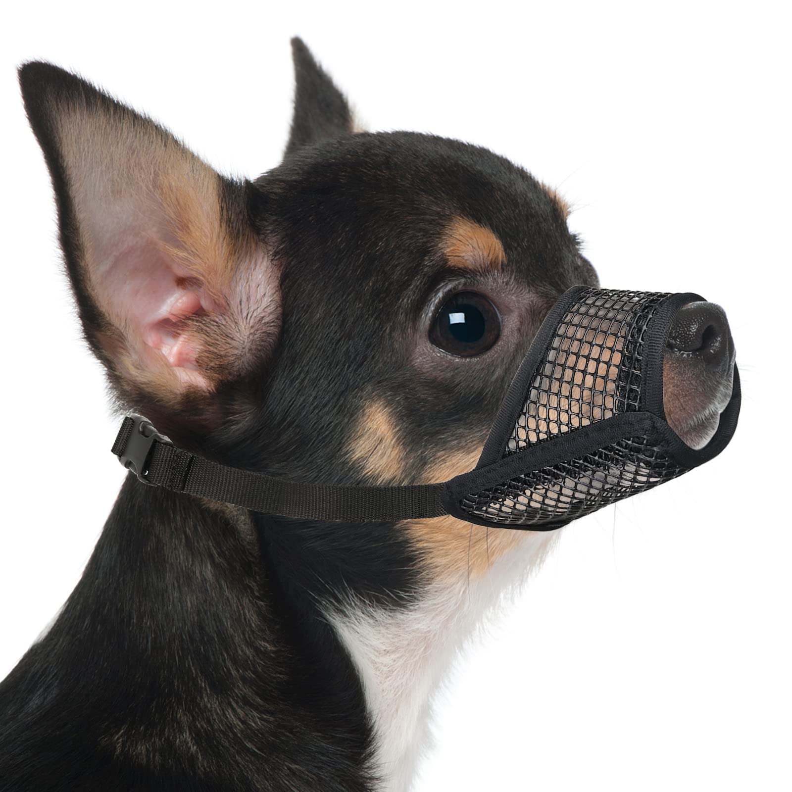 Mayerzon Ultra-Breathable Mesh Dog Muzzle - Adjustable Strap, Lightweight & Packable | Black, XS-Snout (13.5-15.5CM) 1