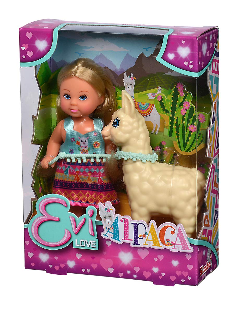 Simba Evi Love Doll with Alpaca and Lead - 12 cm, Ages 3+ 3