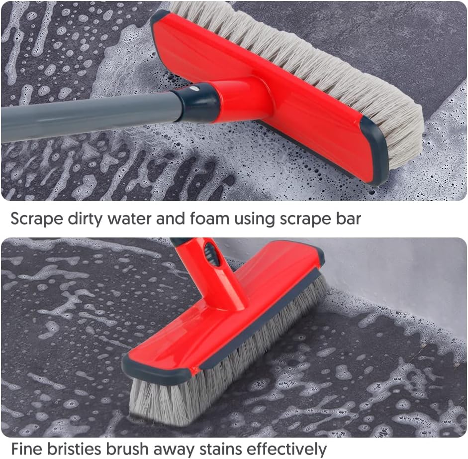 ILAVCOOL - 2-in-1 Push Broom Floor Scrub Brush with Adjustable Long Handle 7