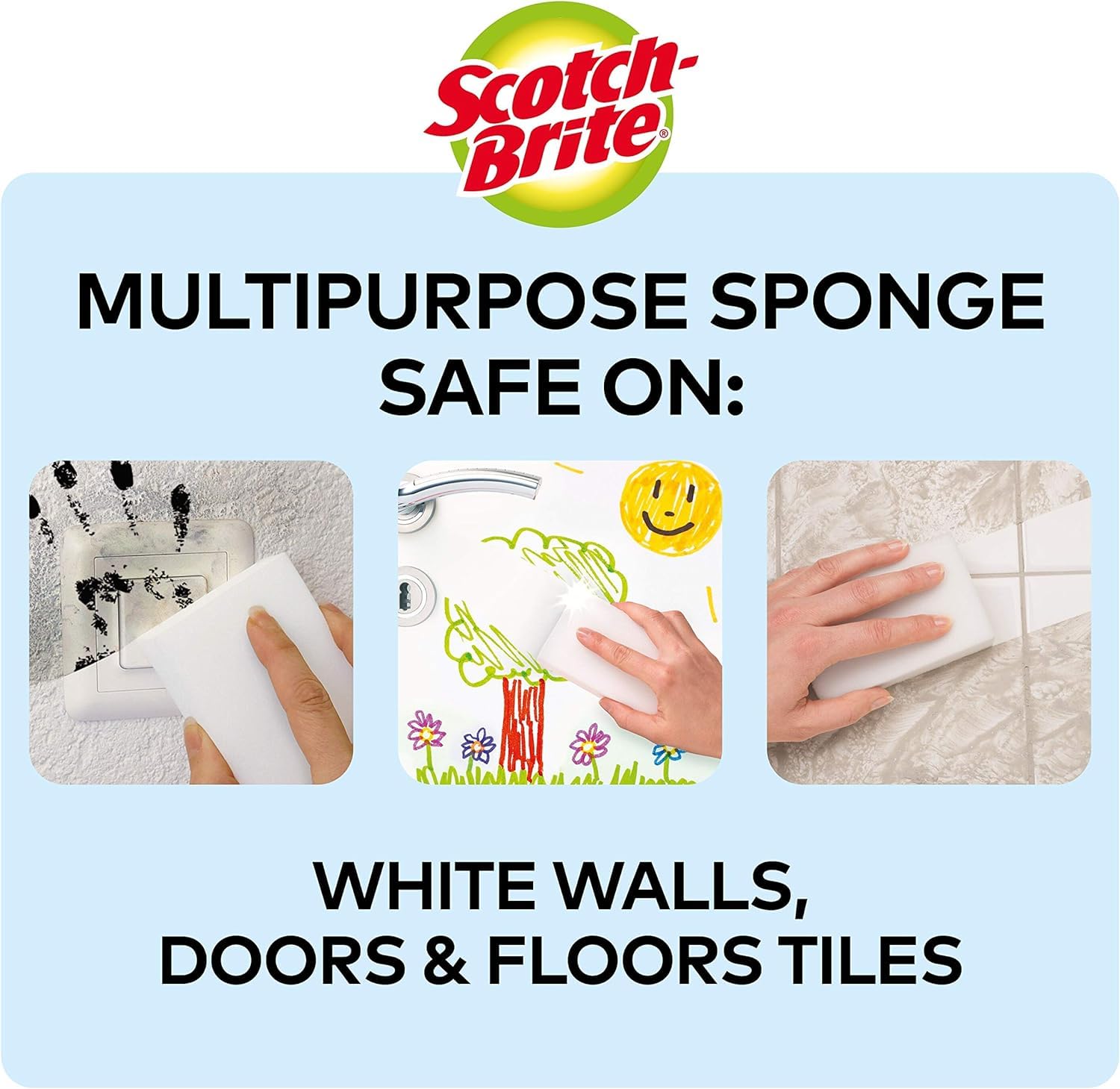 Scotch-Brite Magic Easy Eraser Sponge - Removes Tough Stains Without Chemicals | Pack of 12 6