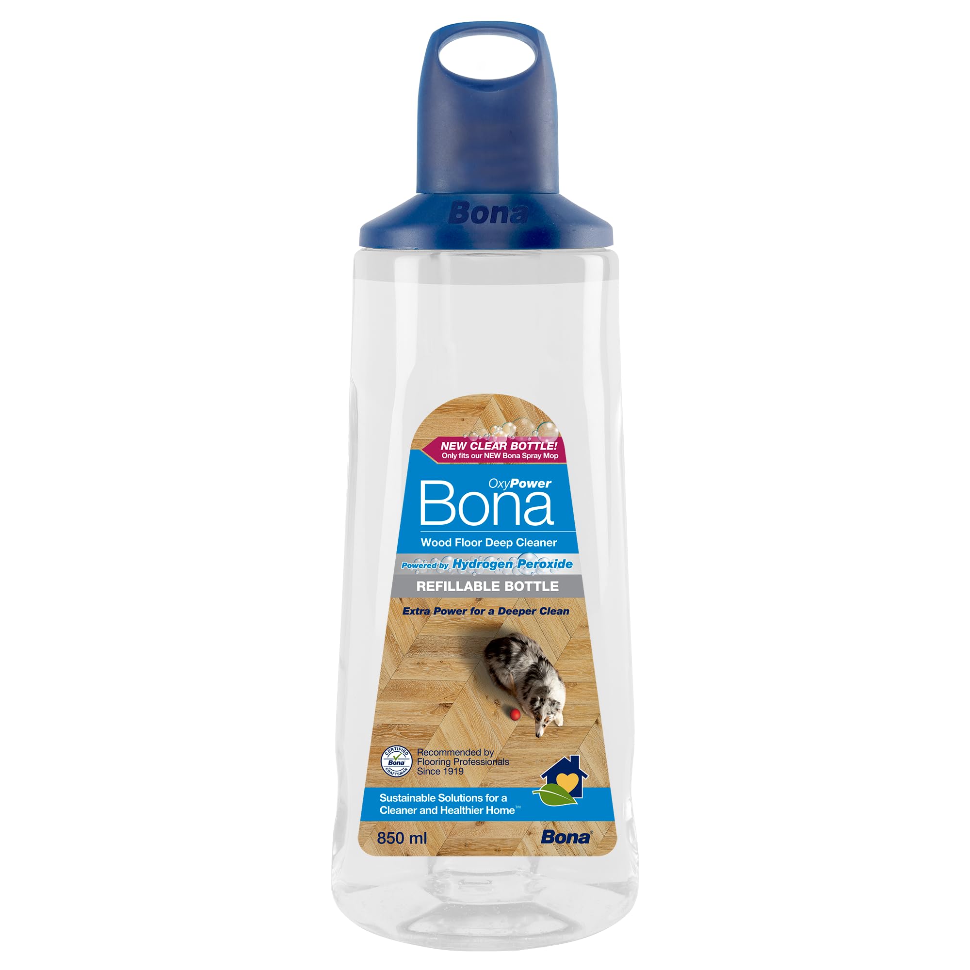 Bona OxyPower Wood Floor Deep Cleaner Cartridge for Spray Mops | 850ml | Streak Free