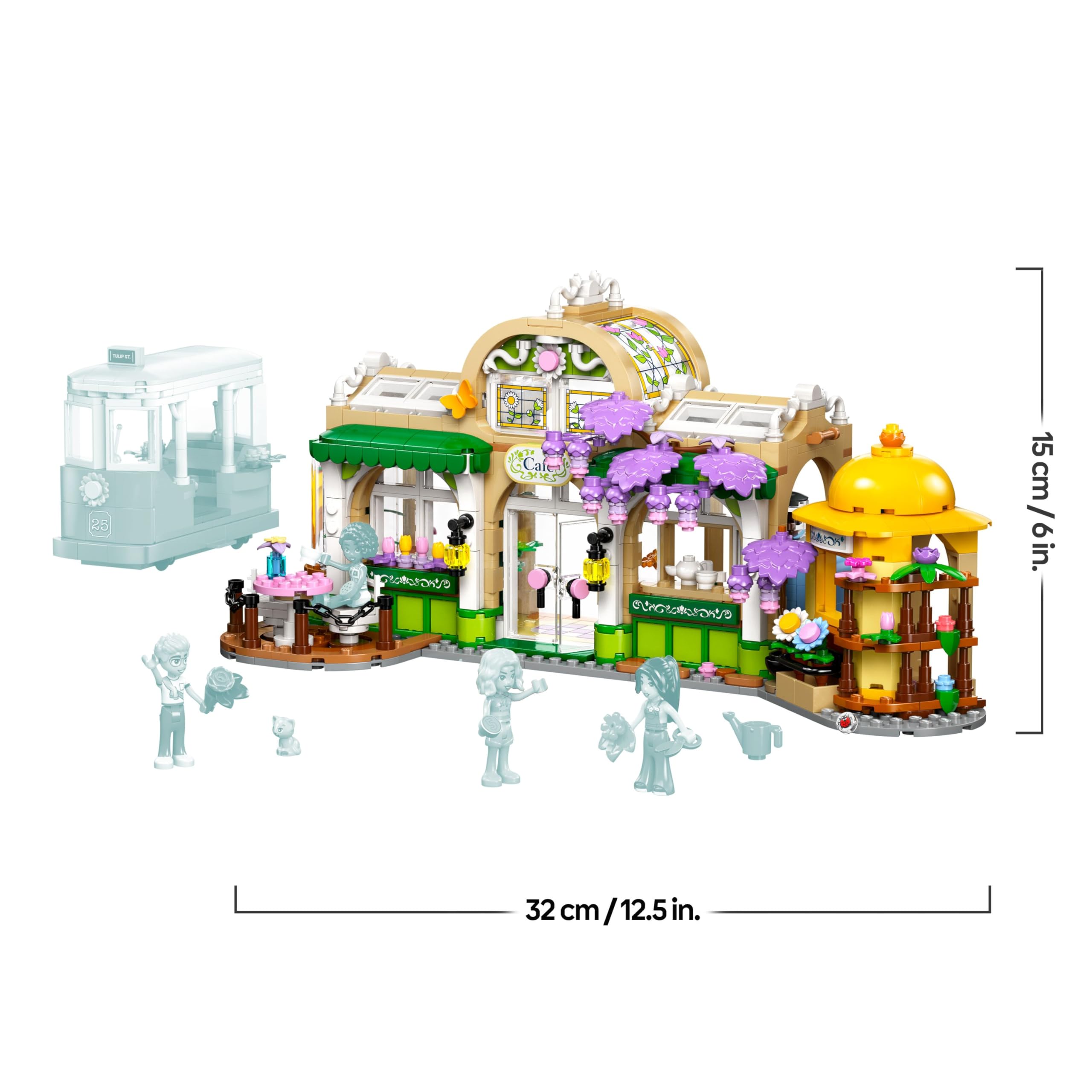 LEGO Friends Plant Café & Flower Shop - Building Set with 4 Mini Dolls and Tram, 1138 Pieces 16