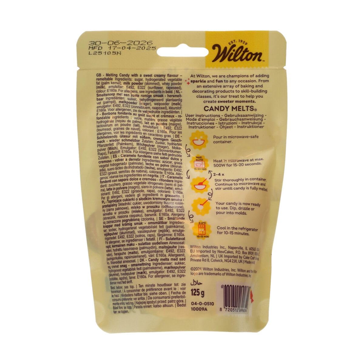 Wilton Candy Melts Yellow - Easy-Melt Sweet Creamy Flavour for Dipping & Molding | 125g 2