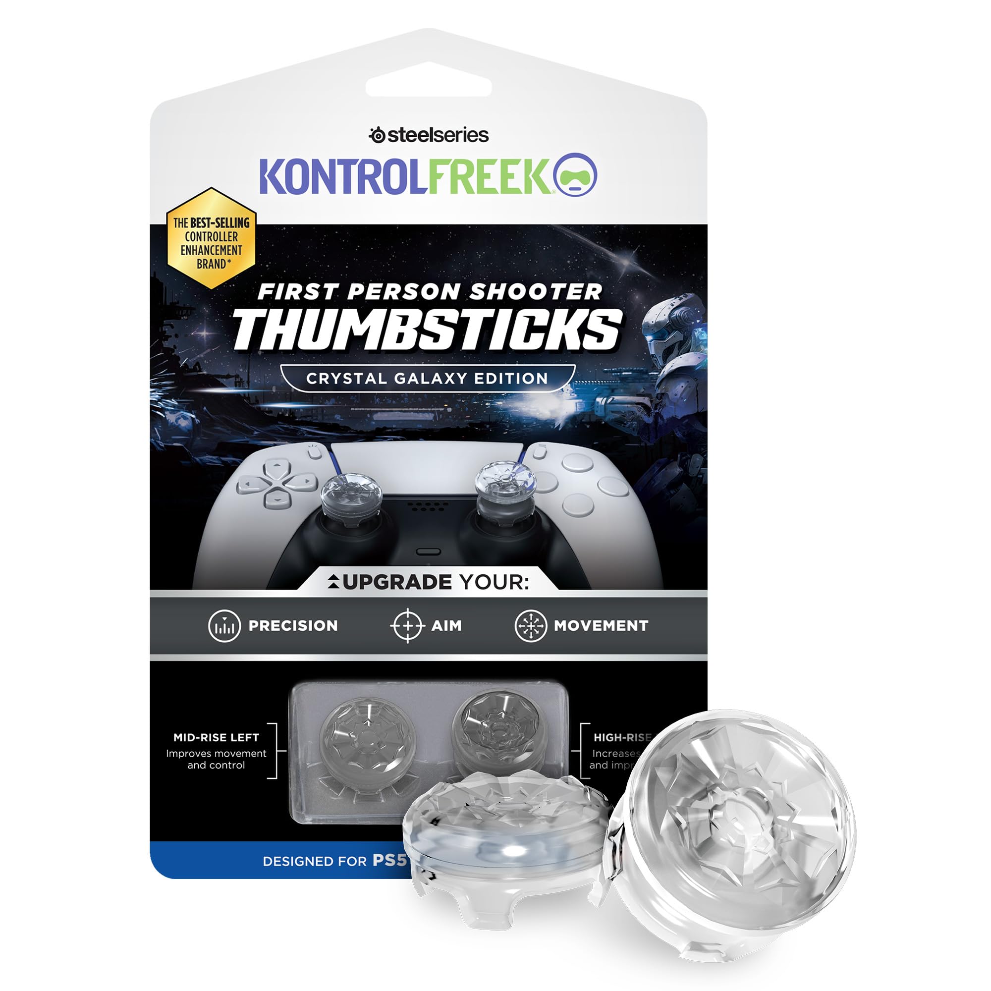 KontrolFreek FPS Freek Galaxy Crystal Thumb Grips for PS4 & PS5 | Dual-Height Precision 1