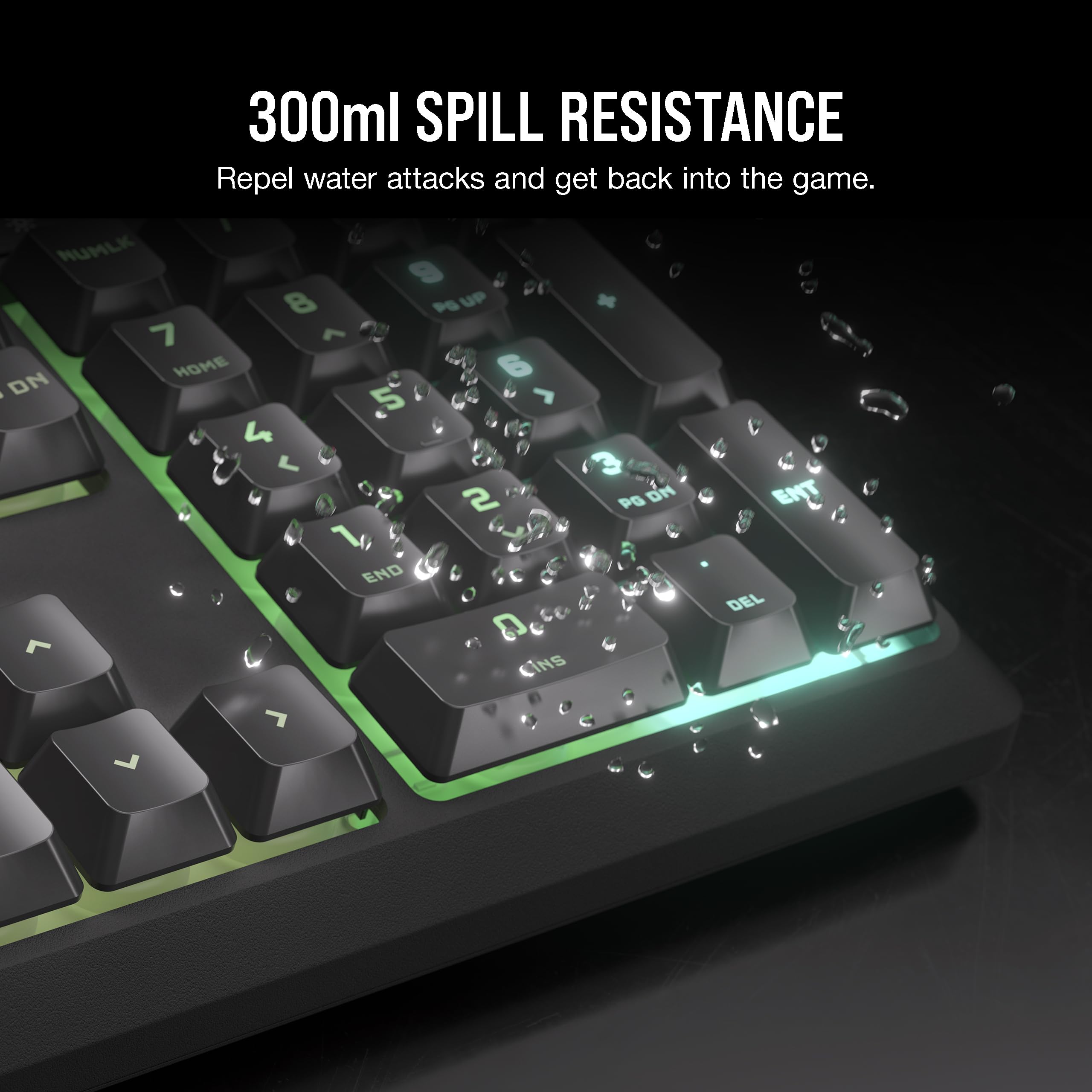 Corsair K55 CORE RGB Gaming Keyboard - Membrane, RGB Backlit, Spill Resistant 6