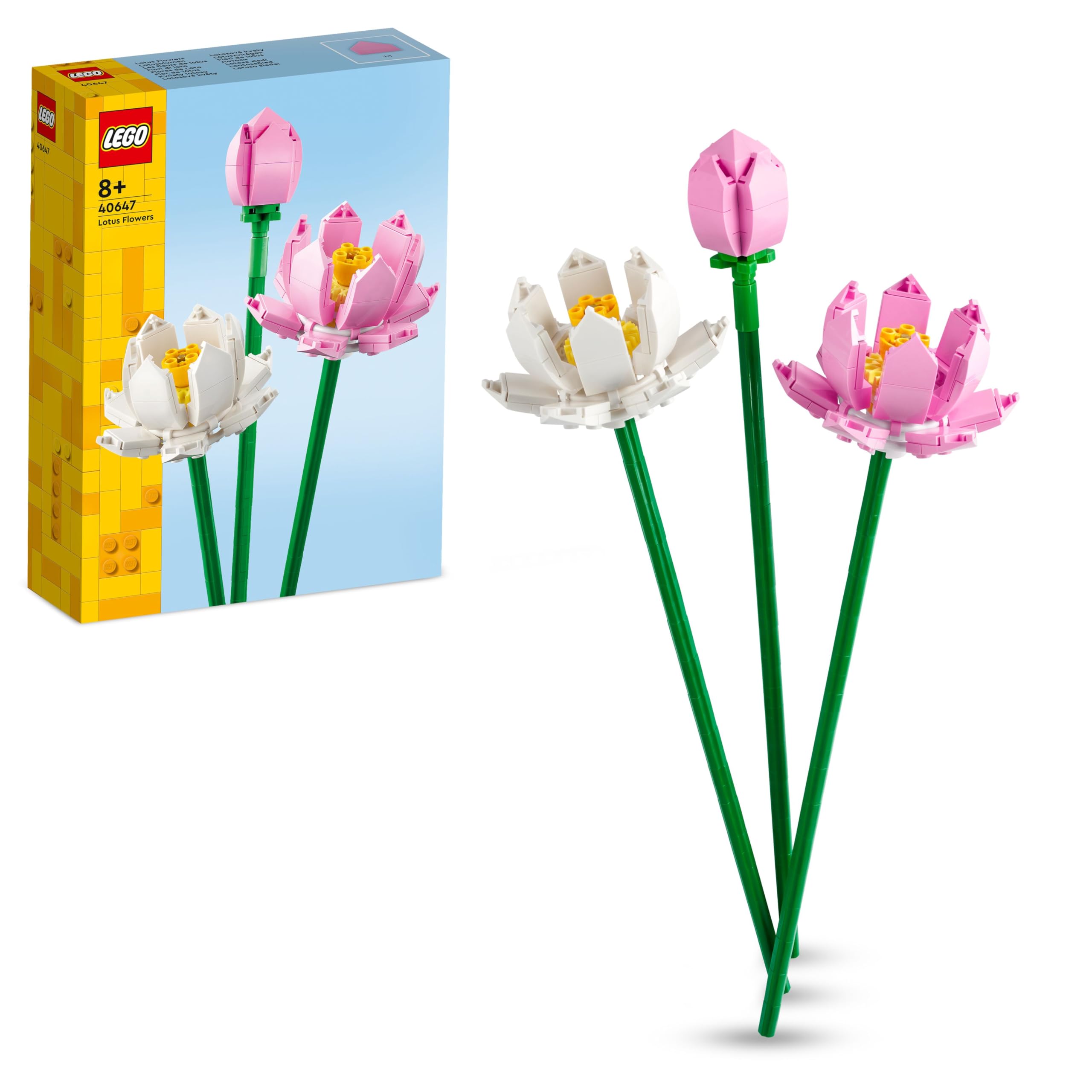 LEGO Botanicals Lotus Flowers Building Set 40647 | 8+ Years | Pink & White Blooms | Desk Decor 1